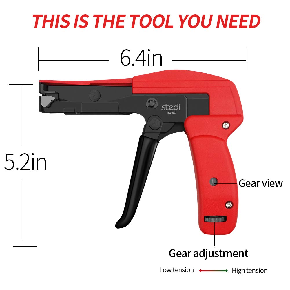 Amazon.com: stedi Cable Tie Gun, Ergonomic Hand Operated Zip Tie